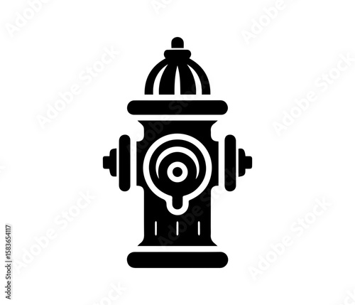 Fire Hydrant Vector Icon Urban Safety Equipment Illustration