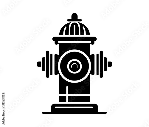 Fire Hydrant Vector Icon Urban Safety Equipment Illustration