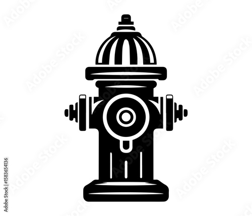 Fire Hydrant Vector Icon Urban Safety Equipment Illustration