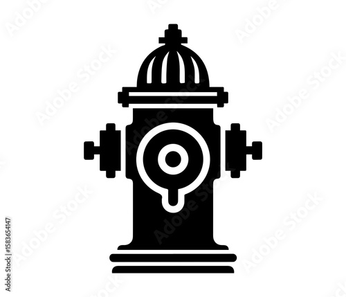 Fire Hydrant Vector Icon Urban Safety Equipment Illustration
