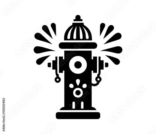 Fire Hydrant Vector Icon Urban Safety Equipment Illustration