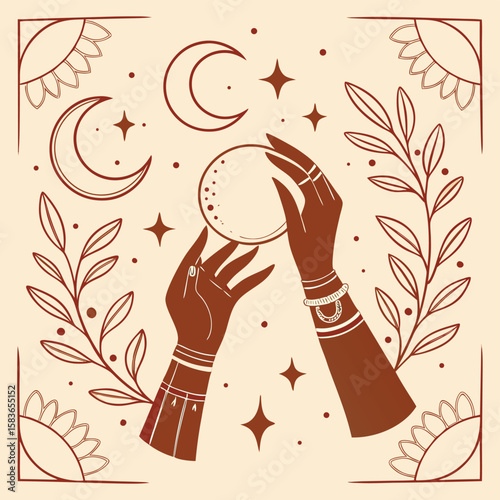 Whimsical boho halloween party invitation featuring celestial elements and mystical vibes perfect for spooky celebrations and themed gatherings with a touch of magic