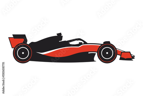 3d red racing car vector on white background