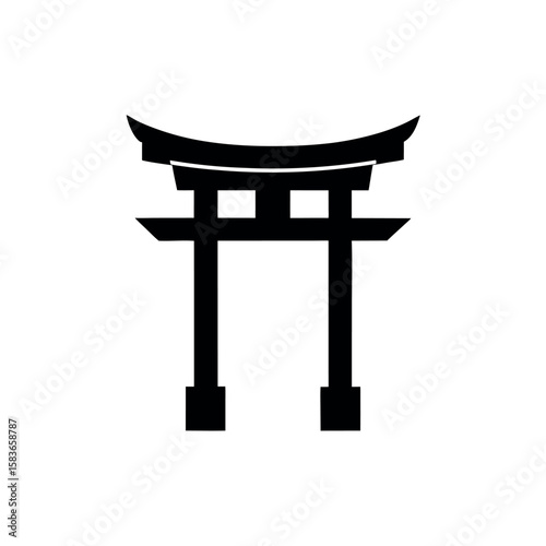 Torii Gate Japan Style Icon Vector Illustration