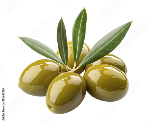 Fresh green olives with leaves perfect for healthy snacks and cooking delicious meal garnish