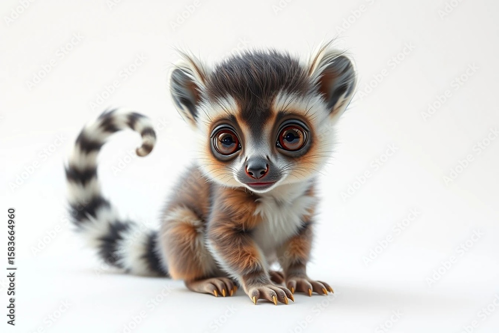 Fototapeta premium 3D Shibi-Makibaby (Lemur)