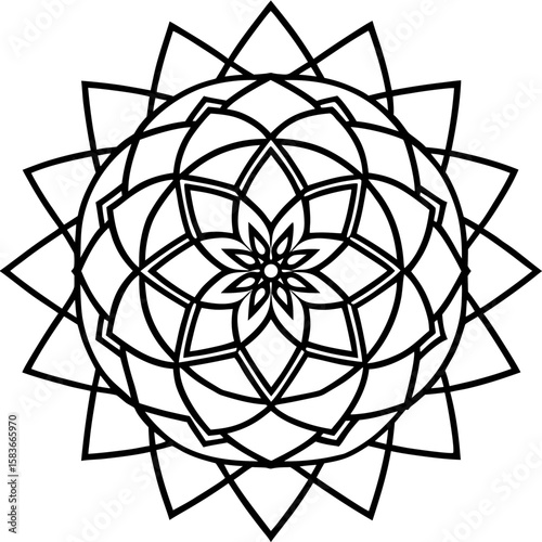 Geometric Mandala Minimalist Line Art Design