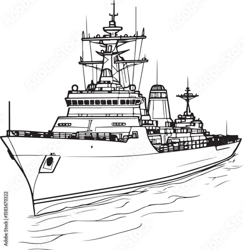Military warship vessel ocean naval ship