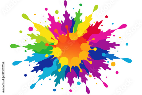 Colorful Paint Splatter Explosion abstract background