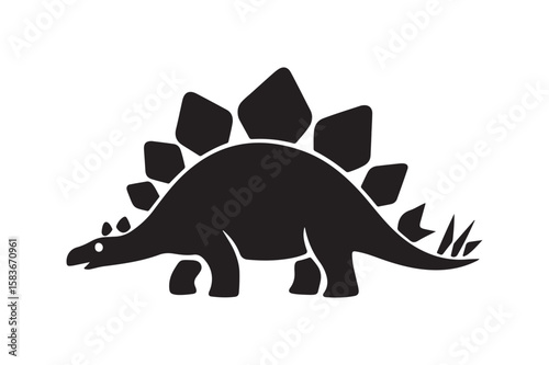 Stegosaurus Dinosaur Silhouette for Prehistoric and Jurassic Themes