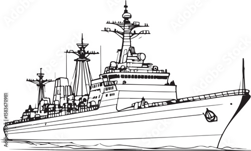 Powerful warship naval vessel ocean destroyer