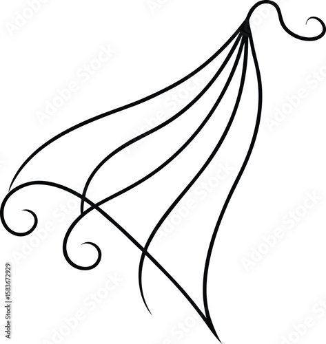 Veil Shaped Swirl Formed from Bird Claw Trails