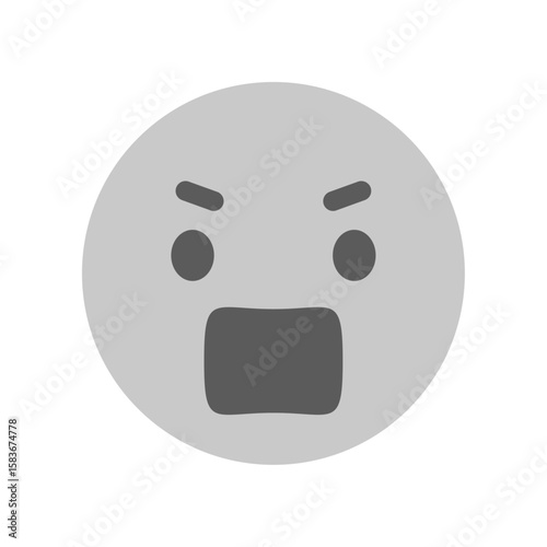 すごく怒っている顔の絵文字 - 反対や抗議、ケンカやハラスメントなどのシンプルなイメージ素材