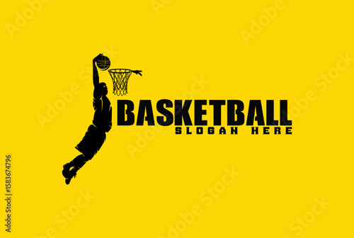 Basketball Players Silhouettes in Action	