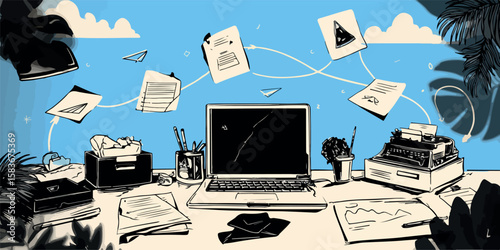 Creative Workspace Vector Illustration