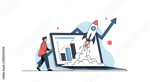 Visualizing business growth and financial success with digital analytics and strategic planning tools for enhanced performance