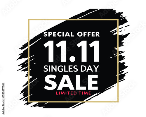 Singles Day Sale Banner Special Offer 1111 Limited Time