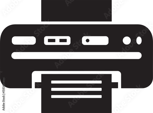 Printer Icon Of Document Printing and Office Equipment Symbol for Output, Hardcopy, and Print Function Concepts
