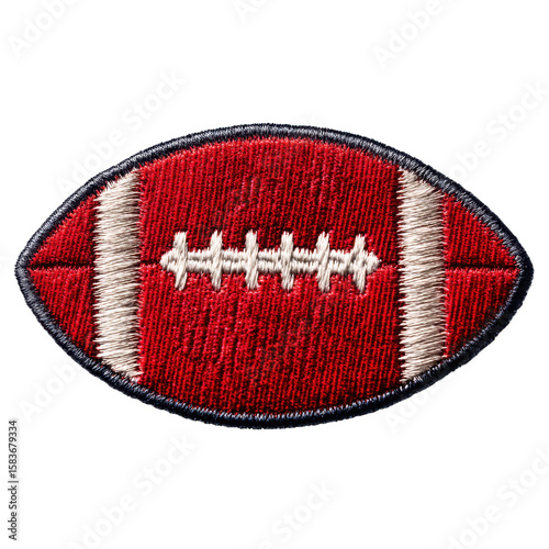 Photo of an Embroidered Football Patch on Black Background - American Football, Sports