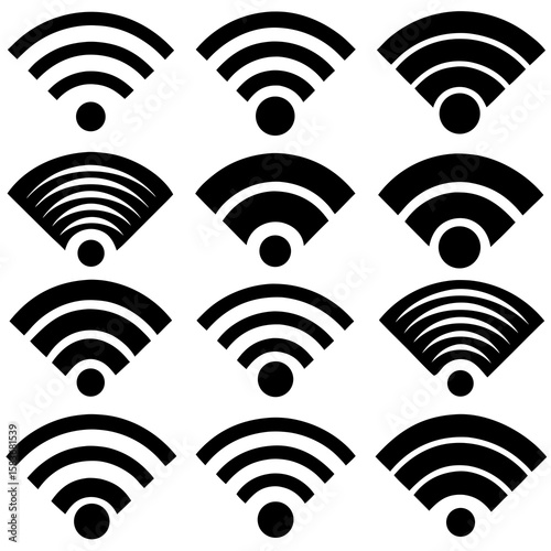 Wireless signal icons wifi network