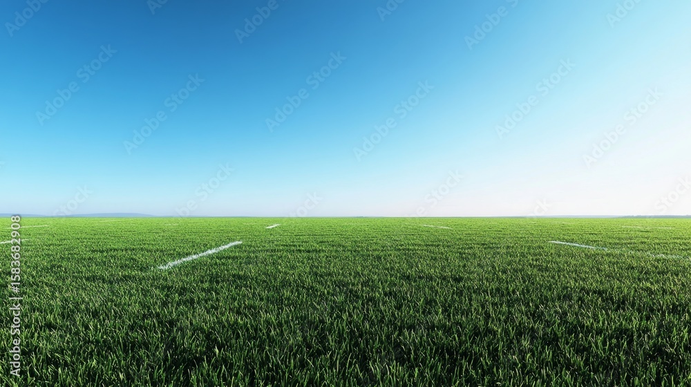 Fototapeta premium Football field background sports ground high-resolution image clear sky aerial view grass texture for seo impact