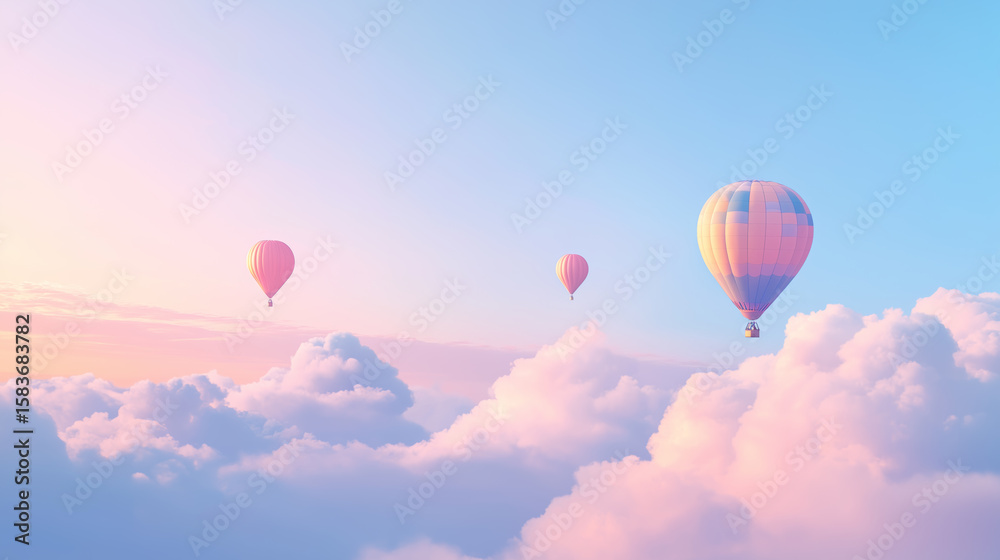 Obraz premium Hot Air Balloons in Sky