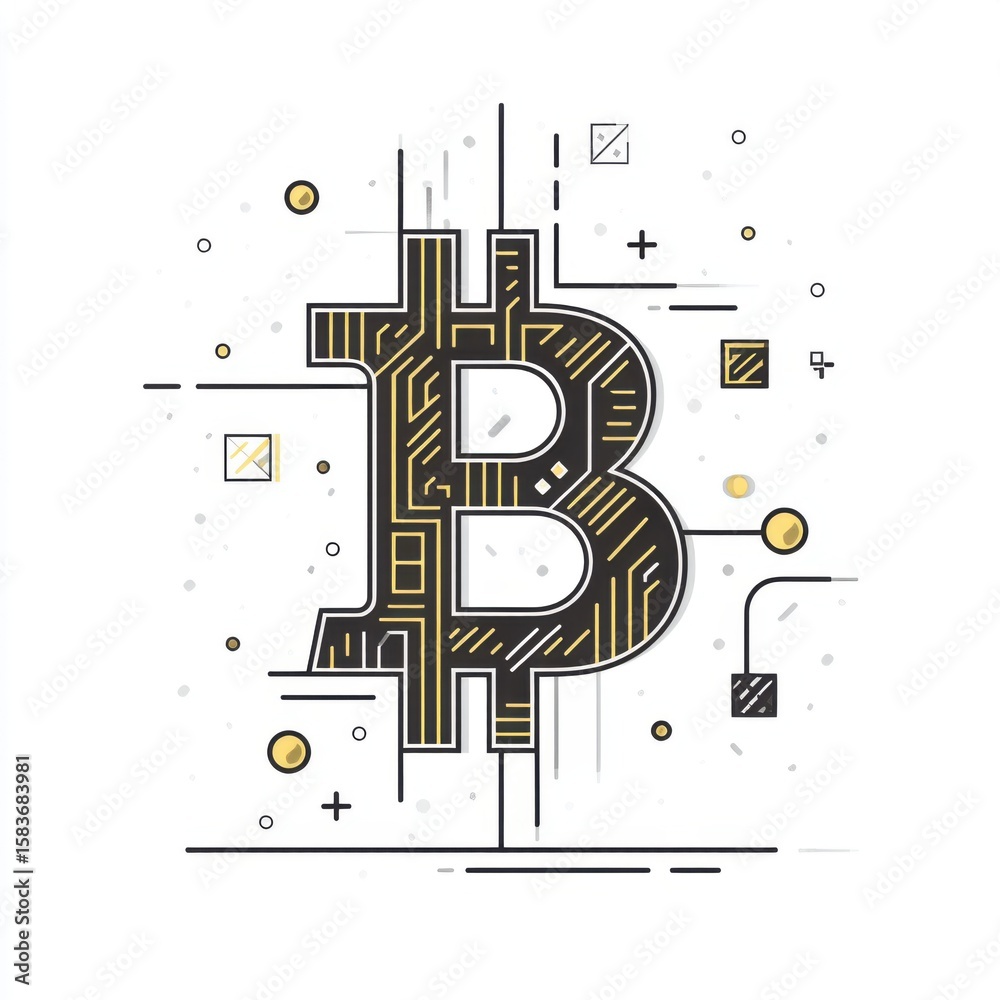 Obraz premium Golden Bitcoin Symbol Vector