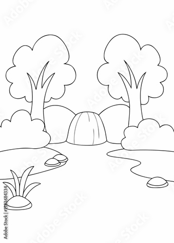 Trees and water scene nature landscape