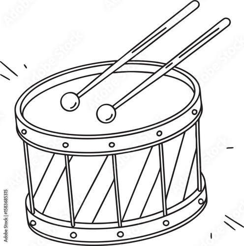 drum and drumsticks
