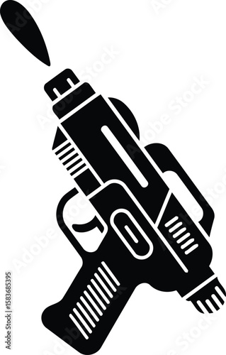 Silhouette of Water Gun Vector Illustration, Transparent Background.