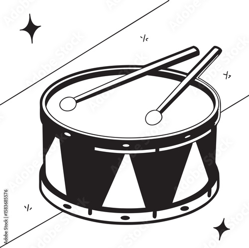 vector illustration of drum