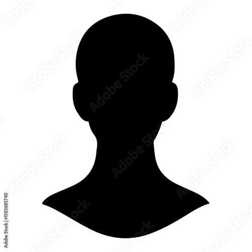 Black vector silhouettes of male and female mannequin heads in profile