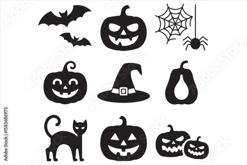 Spooky Halloween Vector Illustration with Haunted House and Pumpkins