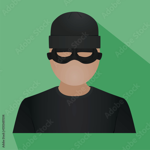 Thief in black icon. vector	
