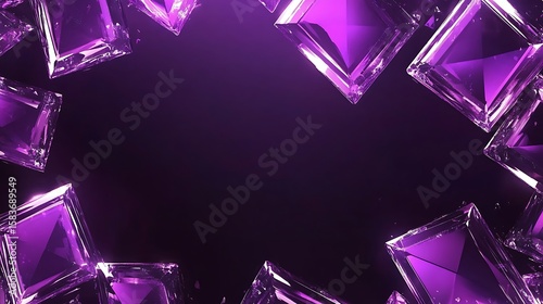 Purple crystal geometric frame
