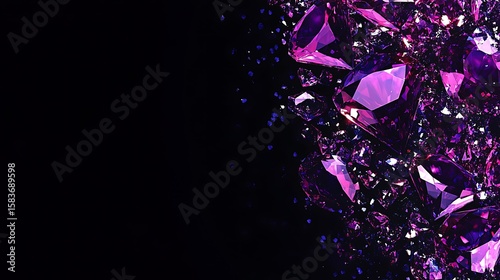 Purple crystal shards on black
