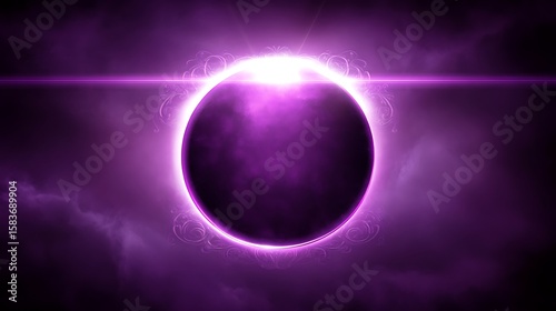 Purple eclipse in dramatic sky