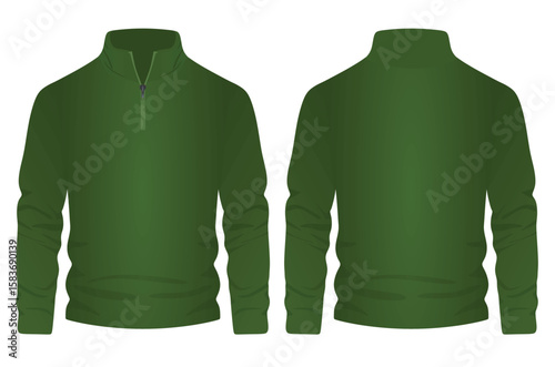 Green fleece long sleeve. vector	
