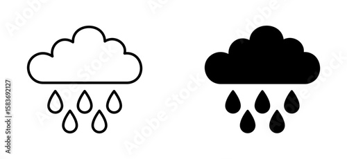 Rain Cloud icon. Cloud and raining symbol