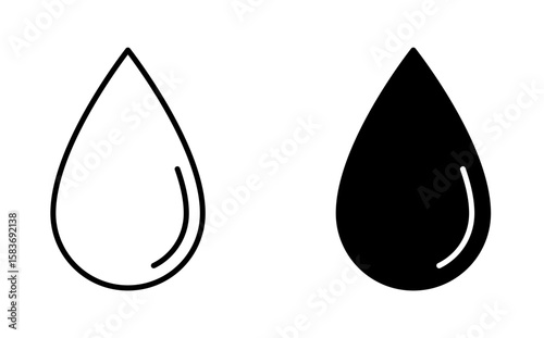Water drop icon. Drop falling