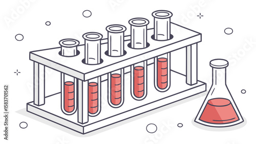 test tubes with red liquid, science lab clip art preview
