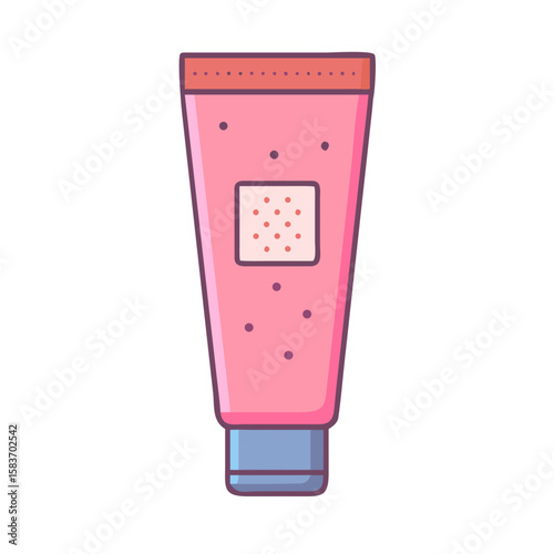 Face Scrub Tube Icon with Exfoliant Pattern