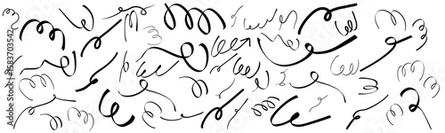 black swirl designs, vector set. Perfect for wedding invitations, greeting cards, print designs. Detailed, easily editable.