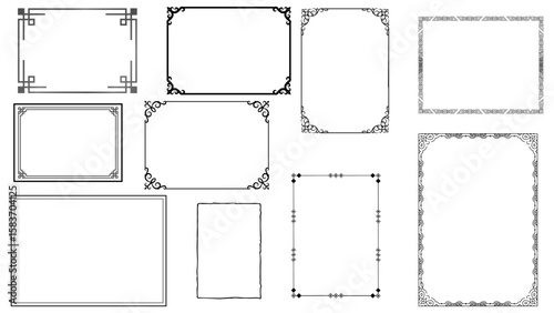 rectangle frames vector set, perfect for invitations, certificates, and posters. frame vector graphics with various border designs