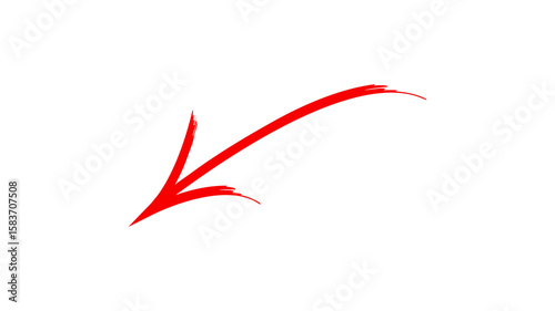 Bold red brush stroke arrow pointing down and to the left isolated on transparent background Free Download Bold red brush stroke arrow pointing down and to the left isolated on transparent background - GFXLoad