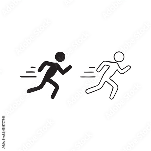 Running Man Silhouette Icon