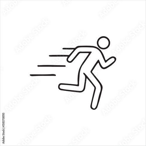 Running Man Silhouette Icon