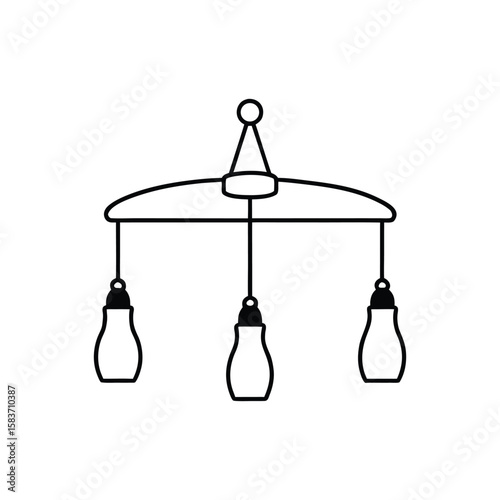 baby mobile with baby bottles line art