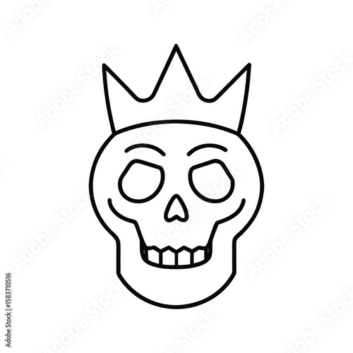 skull with crown line art