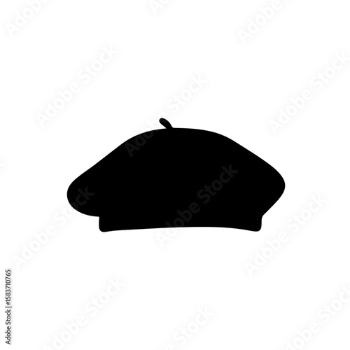 beret, hat, fashion, cap, accessory, style, isolated, french, background, head, white, woman, wear, vector, clothing, female, uniform, illustration, vintage, army, icon, traditional, modern, force, sp